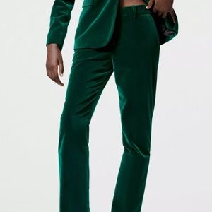 Zara Straight Leg Green Velvet pants XS